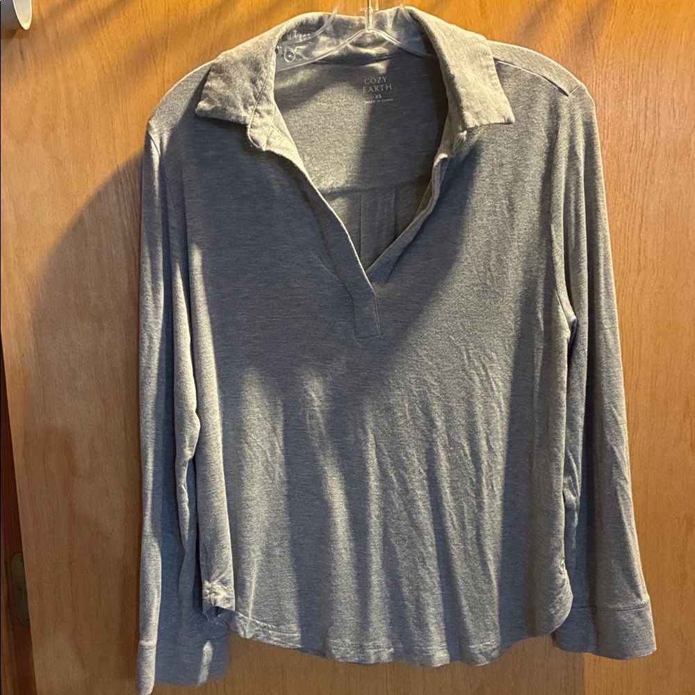 Cozy Earth Soft Gray Bamboo LS pullover